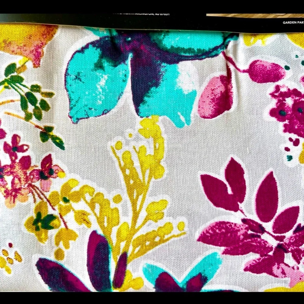 Floral Garden Party Fabric Shower Curtain by Nicole Miller Teal Purple
